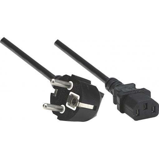 Manhattan napájecí kabel [1x zástrčka s ochranným kontaktem - 1x IEC C13 zásuvka 10 A] 1.80 m černá