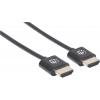 Manhattan HDMI kabel Zástrčka HDMI-A, Zástrčka HDMI-A 1.00 m černá 394352 4K UHD, fóliové stínění, stínění pletivem, kulatý, UL certifikace, flexibilní
