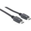 Manhattan DisplayPort kabel Konektor DisplayPort, Konektor DisplayPort 10.00 m černá 354134 4K UHD, fóliové stínění, UL certifikace, pozlacené kontakty Kabel