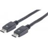 Manhattan DisplayPort kabel Konektor DisplayPort, Konektor DisplayPort 10.00 m černá 354134 4K UHD, fóliové stínění, UL certifikace, pozlacené kontakty Kabel