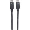 Manhattan DisplayPort kabel Konektor DisplayPort, Konektor DisplayPort 10.00 m černá 354134 4K UHD, fóliové stínění, UL certifikace, pozlacené kontakty Kabel