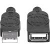 Manhattan USB kabel USB 2.0 USB-A zástrčka, USB-A zásuvka 1.00 m černá fóliové stínění, UL certifikace, pozlacené kontakty 308519
