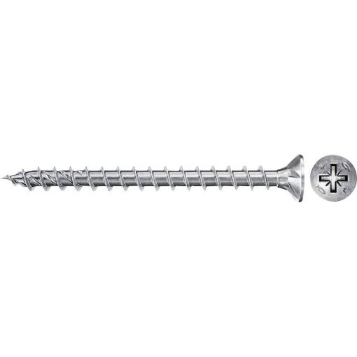 Fischer 670187 Power-Fast II CZF šrouby do dřevotřísky 4 mm 20 mm křížová drážka Pozidriv ocel galvanizováno zinkem 200 ks