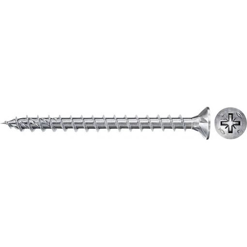 Fischer 670188 Power-Fast II CZF šrouby do dřevotřísky 4 mm 20 mm křížová drážka Pozidriv ocel galvanizováno zinkem 300 ks