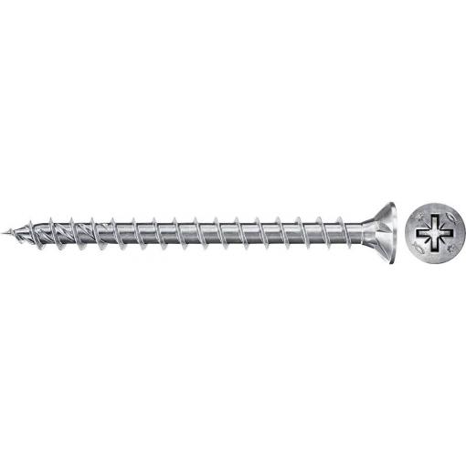 Fischer 670191 Power-Fast II CZF šrouby do dřevotřísky 4 mm 25 mm křížová drážka Pozidriv ocel galvanizováno zinkem 200 ks
