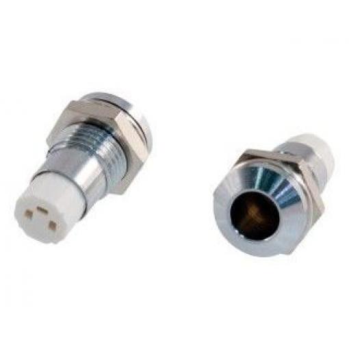 Objímka LED 5 mm se závitem, chromovaná, dvojdílná
