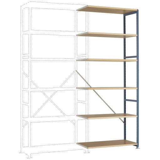 Manuflex RP1416.5007 přístavný modul regálu oddělení , (š x v x h) 97 x 2.5 x 1 cm, ocel, dřevěná podlaha, briliantově modrá