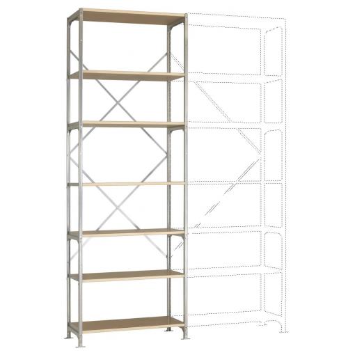 Manuflex RB2234 základní modul regálu oddělení , (š x v x h) 97 x 3 x 80 cm, ocel, dřevěná podlaha, pozinkovaná