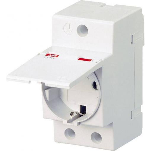 zásuvka na DIN lištu s krytkou ABB M1175C šedá