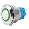Tlačítko OFF-(ON) 22 mm, 250 V / 5 A, zelené LED prosvětlení 12-24 V