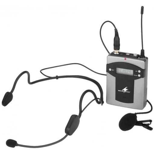 headset řečnický mikrofon Monacor TXA-800HSE Druh přenosu:bezdrátový, bezdrátový kovový kryt, spínač