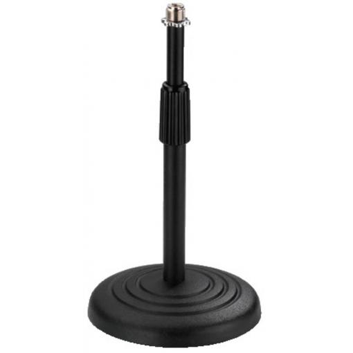 Monacor MS-22 Stolní stativ na mikrofon Průměr:15 cm Vnější závit: 3/8, 5/8
