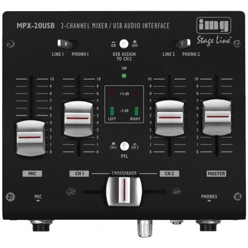 IMG Stageline MPX-20USB 3kanálový DJ mixážní pult
