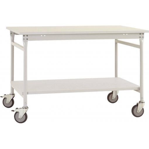Manuflex BB4001.7035 Servírovací stolek základní mobilní 750x500x850 mm, deska melamin RAL7035 světle šedá světle šedá