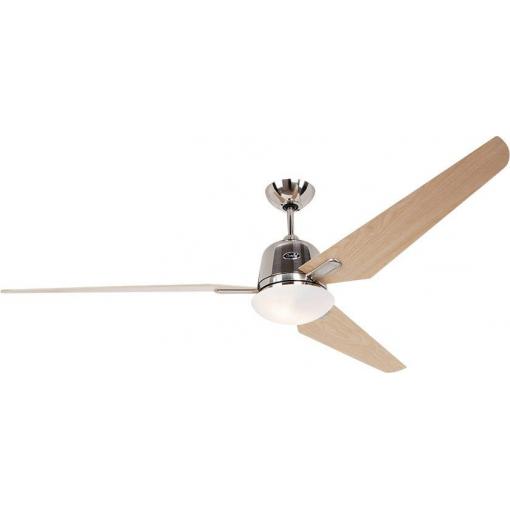 CasaFan Eco Aviatos 162 BN-AH stropní ventilátor 31 W (Ø x v) 162 cm x 365 mm chrom (kartáčovaný) vyměnitelné lopatky, s osvětlením, s dálkovým ovládáním