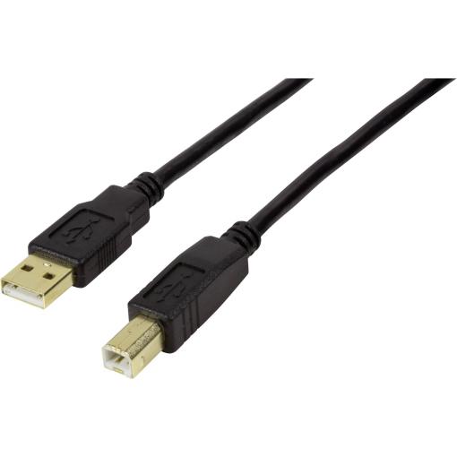 LogiLink USB kabel USB 2.0 USB-A zástrčka, USB-B zástrčka 10.00 m černá pozlacené kontakty UA0264