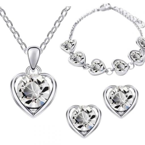 Šperk Set Love Heart křišťálová