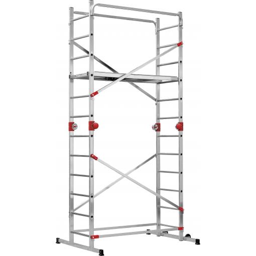 Hailo 9459-507 G60 hliník montážní lešení max.prac. výška: 4.3 m stříbrná, červená 31 kg