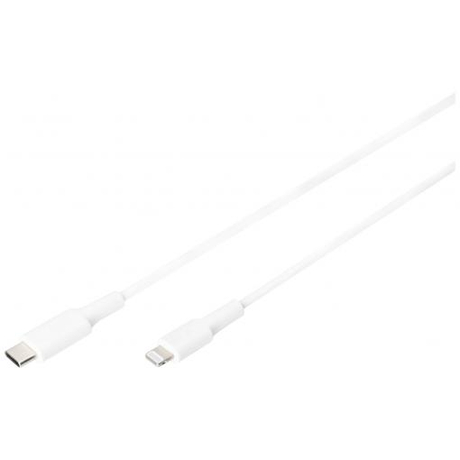 Digitus USB kabel USB 2.0 USB-C ® zástrčka 1.00 m bílá dvoužilový stíněný, s USB, PVC plášť DB-600109-010-W
