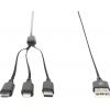 Digitus Nabíjecí kabel USB Apple Lightning konektor, USB-A zástrčka, USB-C ® zástrčka, USB Micro-B zástrčka 1.00 m černá extrémně odolné pletené stínění,