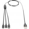 Digitus Nabíjecí kabel USB Apple Lightning konektor, USB-A zástrčka, USB-C ® zástrčka, USB Micro-B zástrčka 1.00 m černá extrémně odolné pletené stínění,