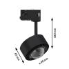 Paulmann ProRail3 Spot Aldan 9W Bla 3000K 3Ph dim systémové světlo ProRail3 0.00 W LED černá, chrom