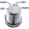 Kovové tlačítko OFF-(ON) 12 mm, 250 V / 2 A, LED prosvětlení 12 V