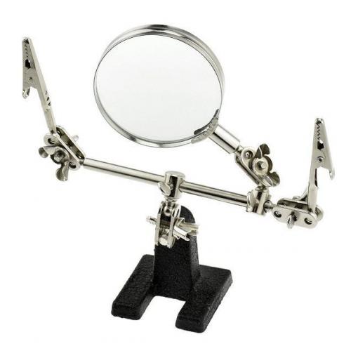 Držáček s lupou - třetí ruka, lupa 60mm, zvětšení 5x