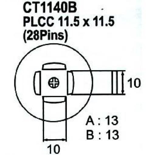 Nástavec na vyfoukávačku PLCC 28pin, 10 × 10 mm
