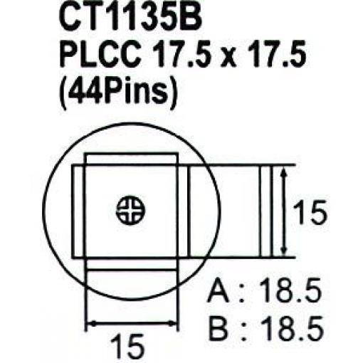 Nástavec na vyfoukávačku PLCC 44pin, 15 × 15 mm