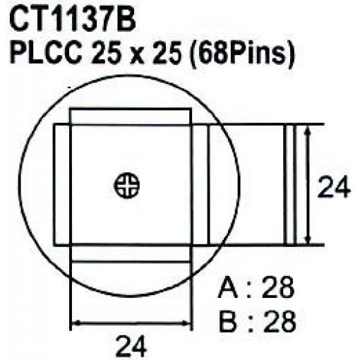 Nástavec na vyfoukávačku PLCC 68pin, 24 × 24 mm