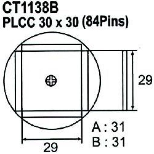 Nástavec na vyfoukávačku PLCC 84pin, 29 × 29 mm