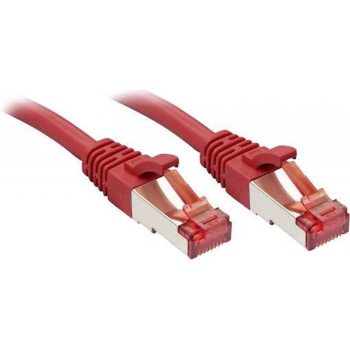 LINDY 47738 RJ45 síťové kabely, propojovací kabely CAT 6 S/FTP 10.00 m červená s ochranou 1 ks
