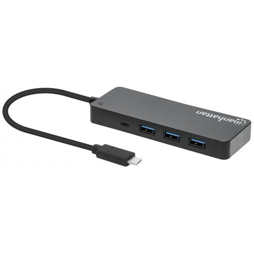 Manhattan 168410 USB Hub 7 portů USB-A USB 3.0 5 GBit/s černá 168410