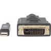 Manhattan Mini-DisplayPort / DVI kabelový adaptér Mini DisplayPort konektory, DVI-D 24+1pol. Zástrčka 1.80 m černá 152150 fóliové stínění, kulatý, UL