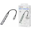 LogiLink UA0392 USB Hub 4 porty USB-A USB 3.2 Gen1 5 GBit/s s konektorem USB C hliníkově šedá UA0392