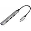 LogiLink UA0392 USB Hub 4 porty USB-A USB 3.2 Gen1 5 GBit/s s konektorem USB C hliníkově šedá UA0392