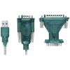 LogiLink sériový adaptér [1x USB 2.0 zástrčka A - 1x D-SUB zástrčka 9pólová, D-SUB zástrčka 25pólová] 1.3 m zelená