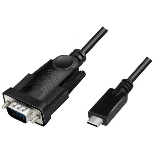 LogiLink sériový adaptér [1x USB 2.0 zástrčka C - 1x D-SUB zástrčka 9pólová] 1.2 m černá