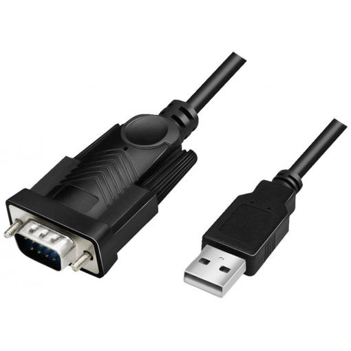 LogiLink sériový adaptér [1x USB 2.0 zástrčka A - 1x D-SUB zástrčka 9pólová] 1.5 m černá