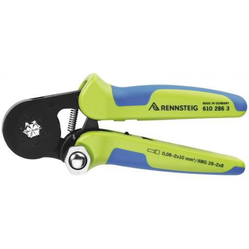 Rennsteig Werkzeuge Crimpzange 180mm 0,08-2x10mm² für 6kant-Crimpprofil 610 286 3 krimpovací kleště dutiny na kabely, 0.08 do 16 mm²