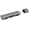 LogiLink UA0394 USB Hub 4 porty USB-A, SD, microSD USB 3.2 Gen2 10 GBit/s s hliníkovým krytem, se zabudovanou čtečkou SD karet, se stavovými LED vesmírná šedá