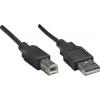 Manhattan USB kabel USB 2.0 USB-A zástrčka, USB-B zástrčka 0.50 m černá fóliové stínění, UL certifikace, pozlacené kontakty 374507