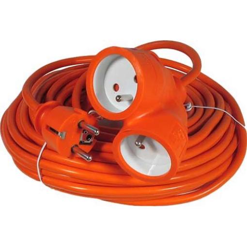 Prodlužovací kabel 10 m, 2× zásuvka 16 A, 3× 1,5 mm², oranžový