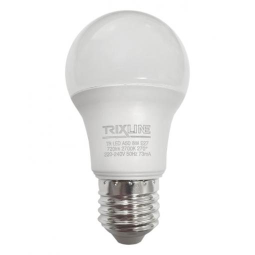 LED žárovka TRIXLINE 8 W, E27, A50, teplá bílá 2700 K