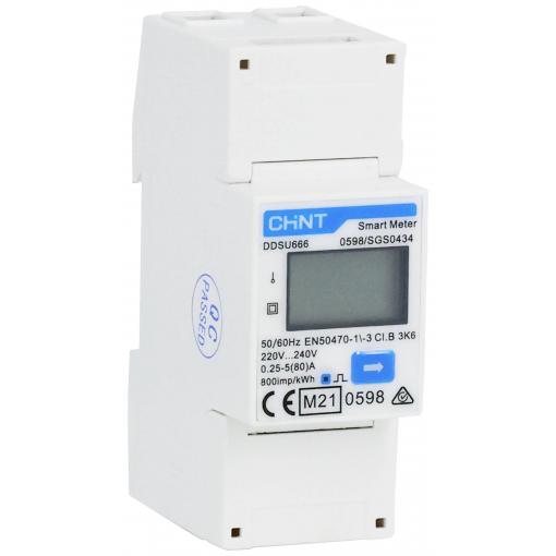 Chint G DDSU666 220/230V 5(80)A RS485 2P MID 313271 Jednofázový elektroměr digitální Úředně schválený: Ano 1 ks