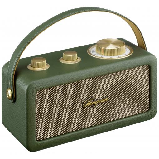 Sangean RA-101 A500523 Akumulátorové rádio, FM, Bluetooth, AUX, s akumulátorem, zelená, zlatá