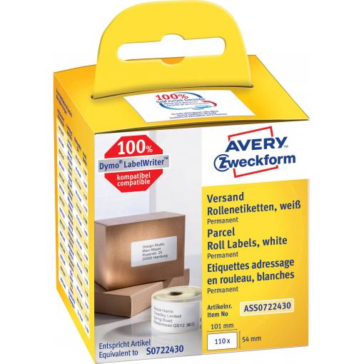 Avery-Zweckform etikety v roli 101 x 54 mm papír bílá 110 ks trvalé přepravní štítky ASS0722430