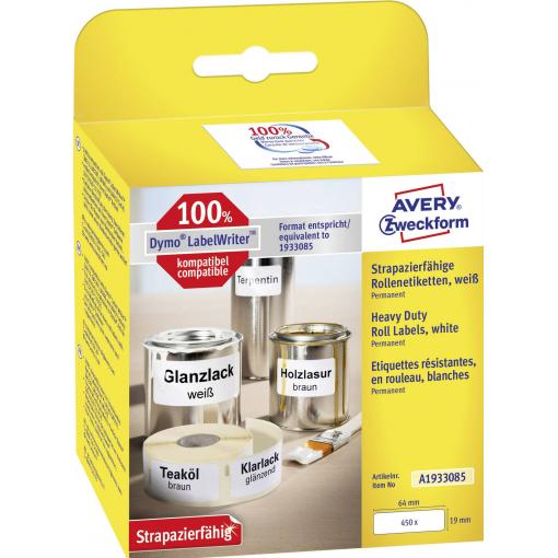 Avery-Zweckform etikety v roli 19 x 64 mm fólie bílá 450 ks trvalé A1933085 univerzální etikety
