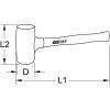 KS Tools 140.5258 Bezodskokové měkké kladivo, 1720 g